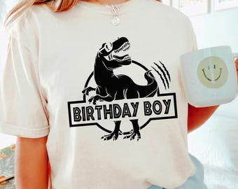 Dinosaur Birthday Boy Shirt, Comfort Colors, Boys Birthday Dinosaur Shirt, Dinosaur Boys Party Shirt, Jurassic Park Birthday Shirt 183433