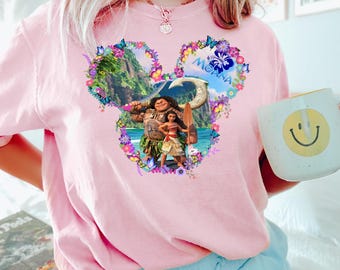 Disney Moana And Maui Head Shirt, Comfort Colors Moana Shirt, Disney Moana 2 Shirt, Disney Family Shirt, Moana 2 Movie Shirt 181739