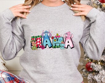 Stitch and Lilo Mama Sweatshirt, Disney Mama Hoodie, Disneyland Mom Sweatshirt, Disney Mother's Day Crewneck,Disneyland Family Hoodie 182714