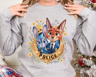 Zootopia Police Badge Sweatshirt, Judy Hopps Sweatshirt, Nick Wilde Sweatshirt, Welcome To Zootopia Hoodie, Zootopia Police Crewneck 183856