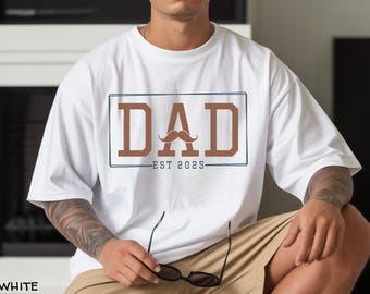 Dad Est. Mustache Shirt, Comfort Colors, Funny Dad Shirt, Vintage Fatherhood Shirt, Cool Dad Gift, Father’s Day Graphic Shirt 185505