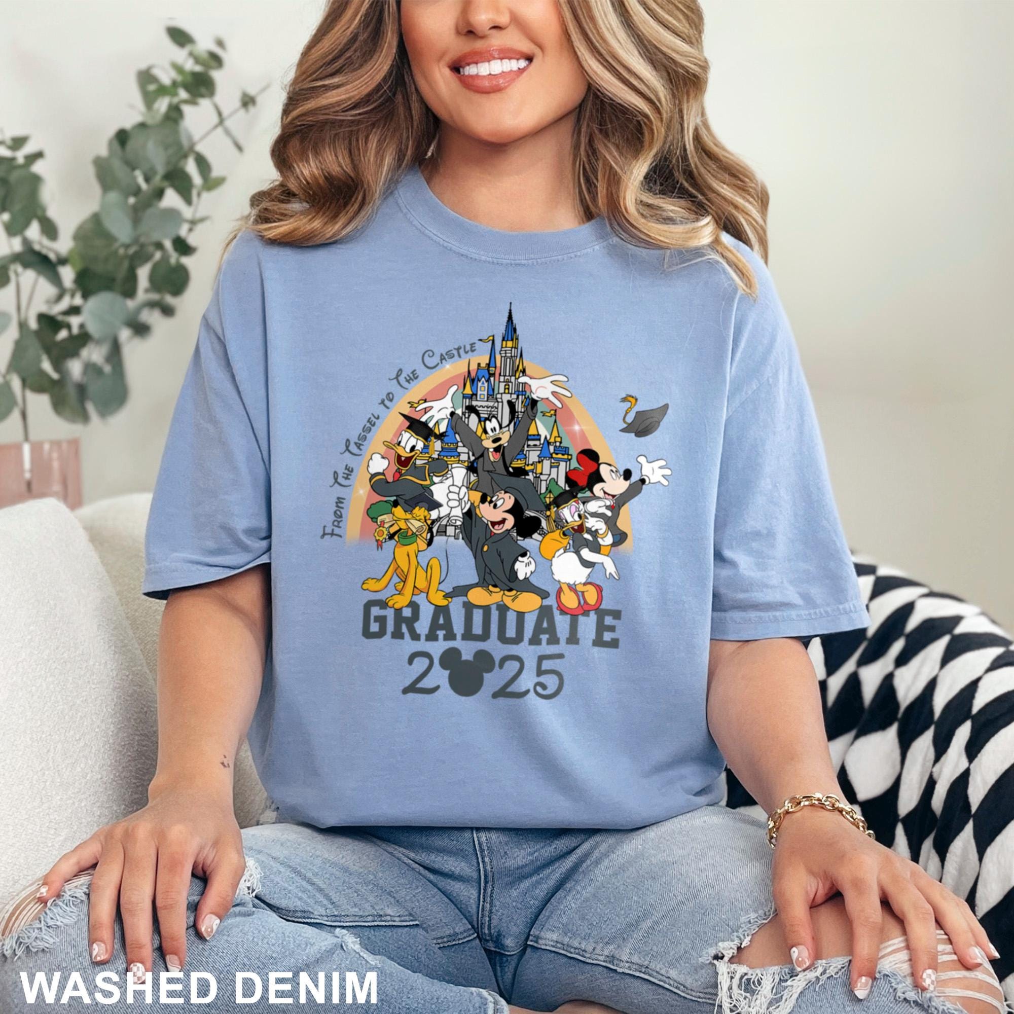 Disney Graduation 2025 Shirt, Comfort Colors, Graduate From The Tassel To The Castle 2025 Shirt, Mickey and Friends Graduation Shirt 182802