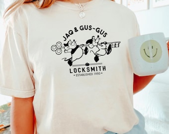 Jaq And Gus Gus Locksmith Shirt, Comfort Colors, Jaq And Gus Shirt, Cinderella Shirt, Disney Vacation Shirt, Cinderella Mice Tee 181376