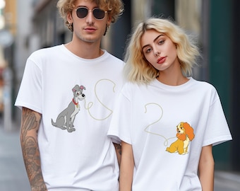 Lady and The Tramp Shirt, Comfort Colors Shirt, Valentine's Day Shirt, Disney Couple Shirt, Couple Matching Shirt, Disney Vintage Tee 182447