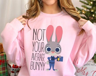 Disney Zootopia Judy Hopps Sweatshirt, Zootopia Not Your Average Bunny Sweatshirt,Disney Hoodie, Disneyland Zootopia Police Crewneck 183860