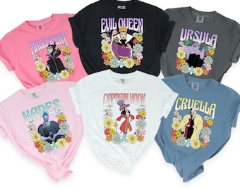 Custom Disney Villains Shirt, Comfort Colors Disney Shirt, The Evil Queen Ursula Maleficent Shirt, Hades Cruella Captain Hook Shirt 182027