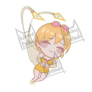 K/DA Evelynn Charm Keychain TFT LOL Teamfight Tactics League of Legends Riot Acrylic Keychain Chibi Kawaii Anime