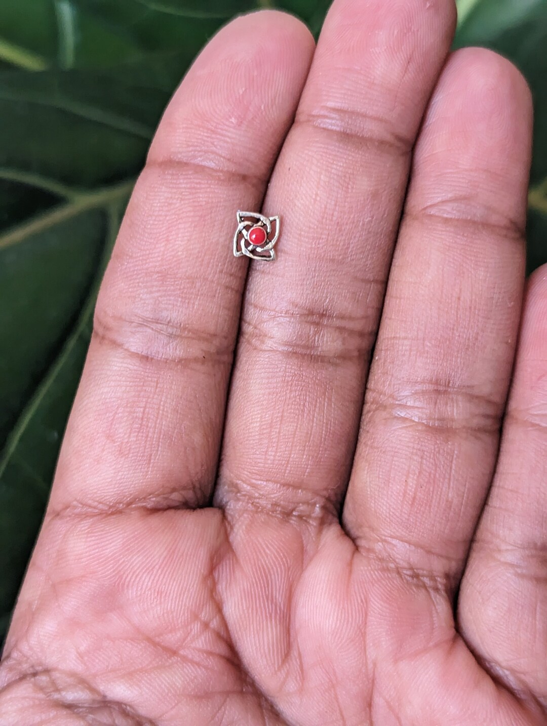 Ruby Silver Nose Bone - Red -nose Stud - Nose Ring - Etsy