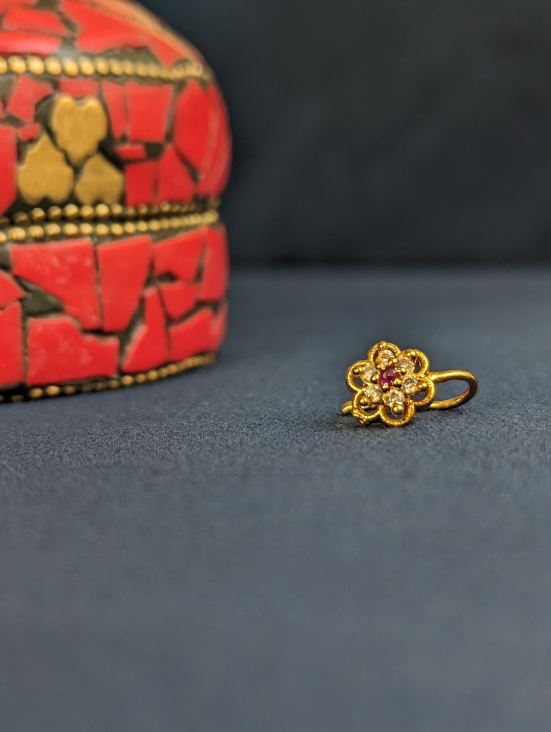 Clip on Nose Cuff, Faux or Fake Nose Ring for Everyday, Gold, Holiday