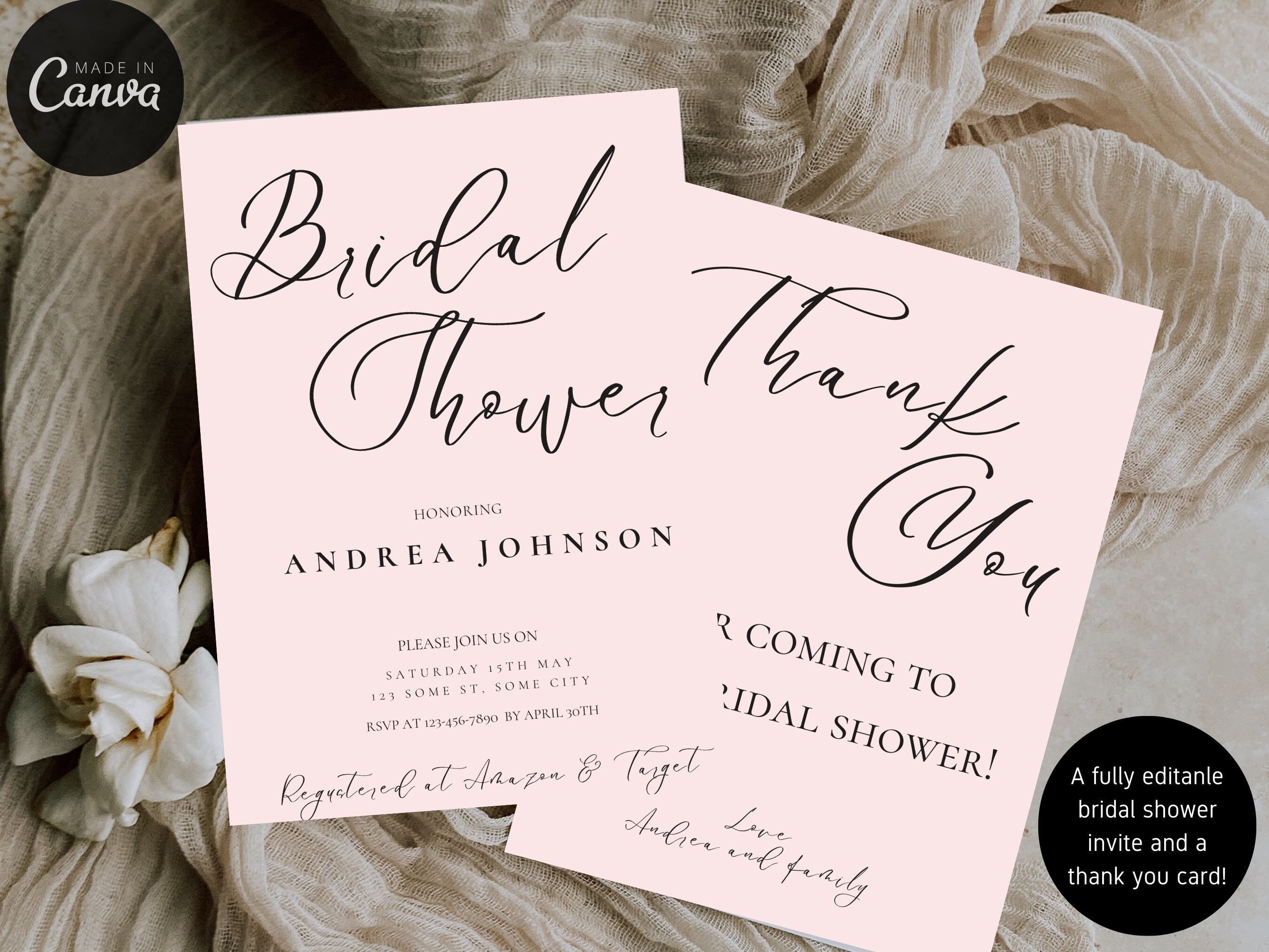 Bridal Shower Invitation Template, Bridal Shower Minimalist, Bridal