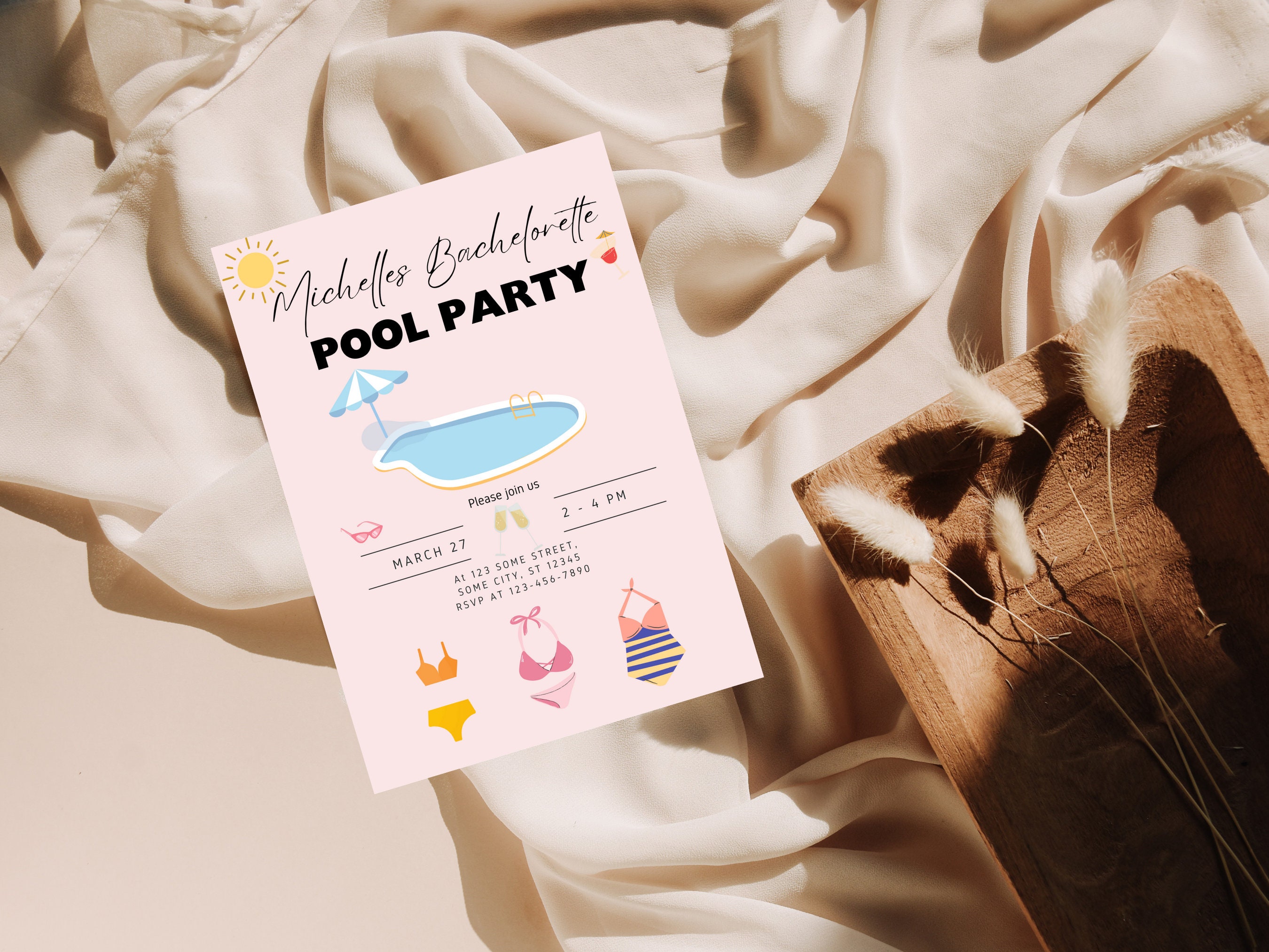Bachelorette Party Invite Template Bachelorette Pool Party Tropical Bachelorette Party Invite Template Bachelorette Pool Party Tropical