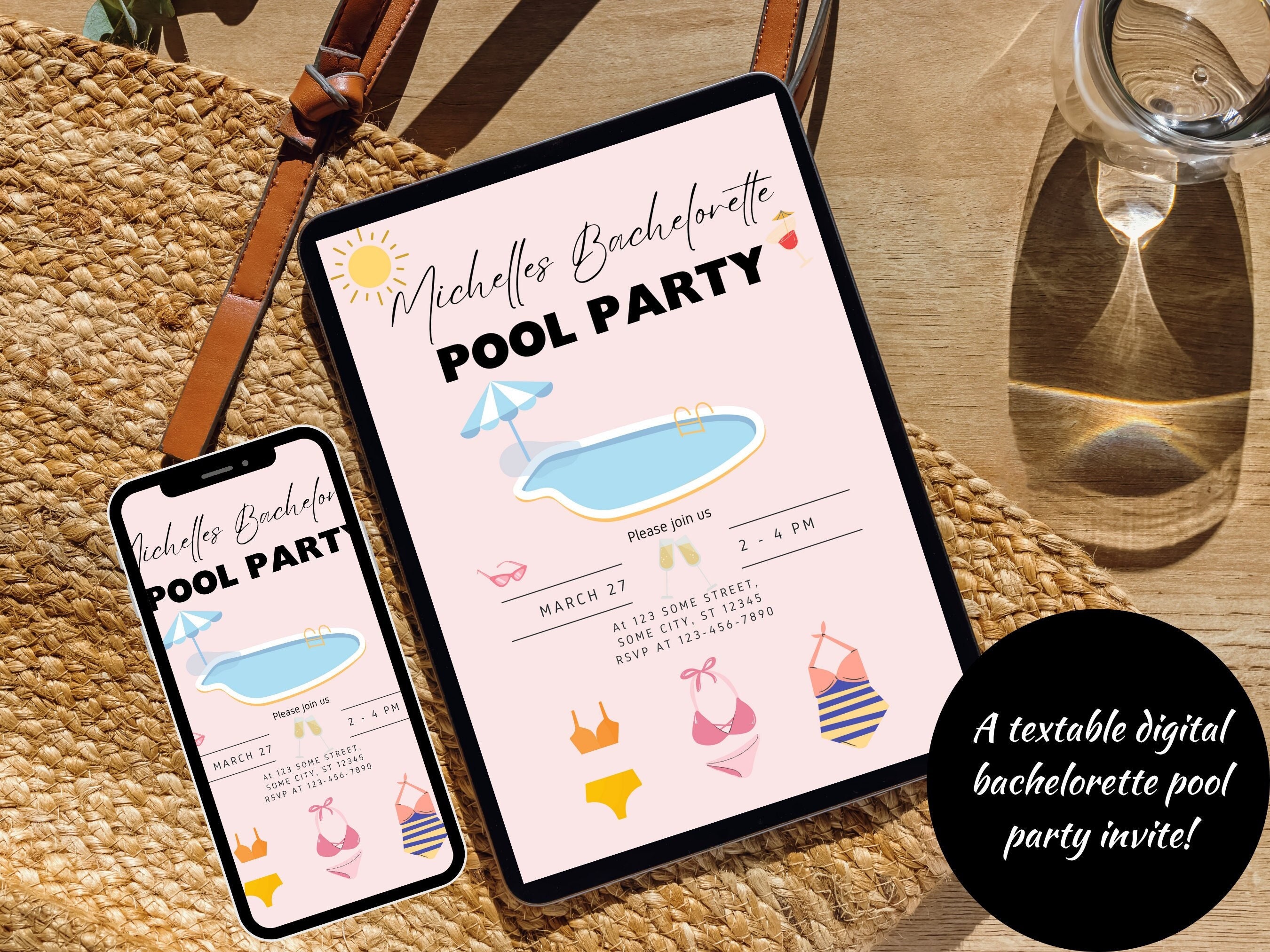 Bachelorette Party Invite Template Bachelorette Pool Party Tropical Bachelorette Party Invite Template Bachelorette Pool Party Tropical