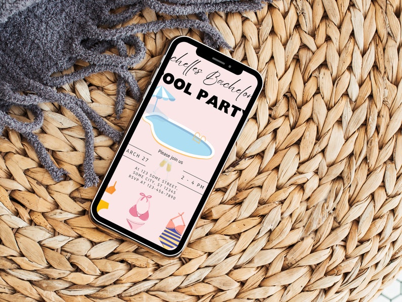 Bachelorette Party Invite Template Bachelorette Pool Party Tropical