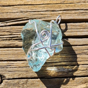 Sterling Silver Aqua Andara Pendant -  - Handmade and blessed, starseed encoded for high vibrations and energy work