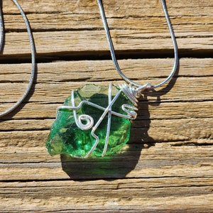 Sterling Silver Green Andara Pendant -  - Handmade and blessed, starseed encoded for high vibrations and energy work