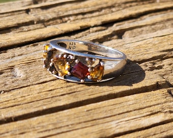 Starseed Ring Size 8 Encoded Silver Ring for High Vibrations, Chakra, Third Eye, Intuition,