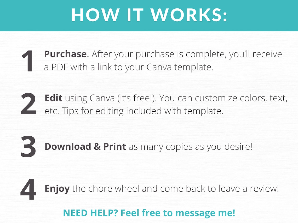 Rotating Chore Wheel Digital Template - Family Chore Chart - Etsy