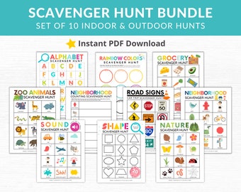 Preschool Scavenger Hunt Printable Pack: 10 Educational Hunts (PDF)
