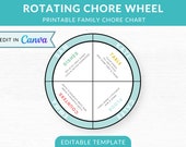 Rotating Chore Wheel Digital Template - Family Chore Chart