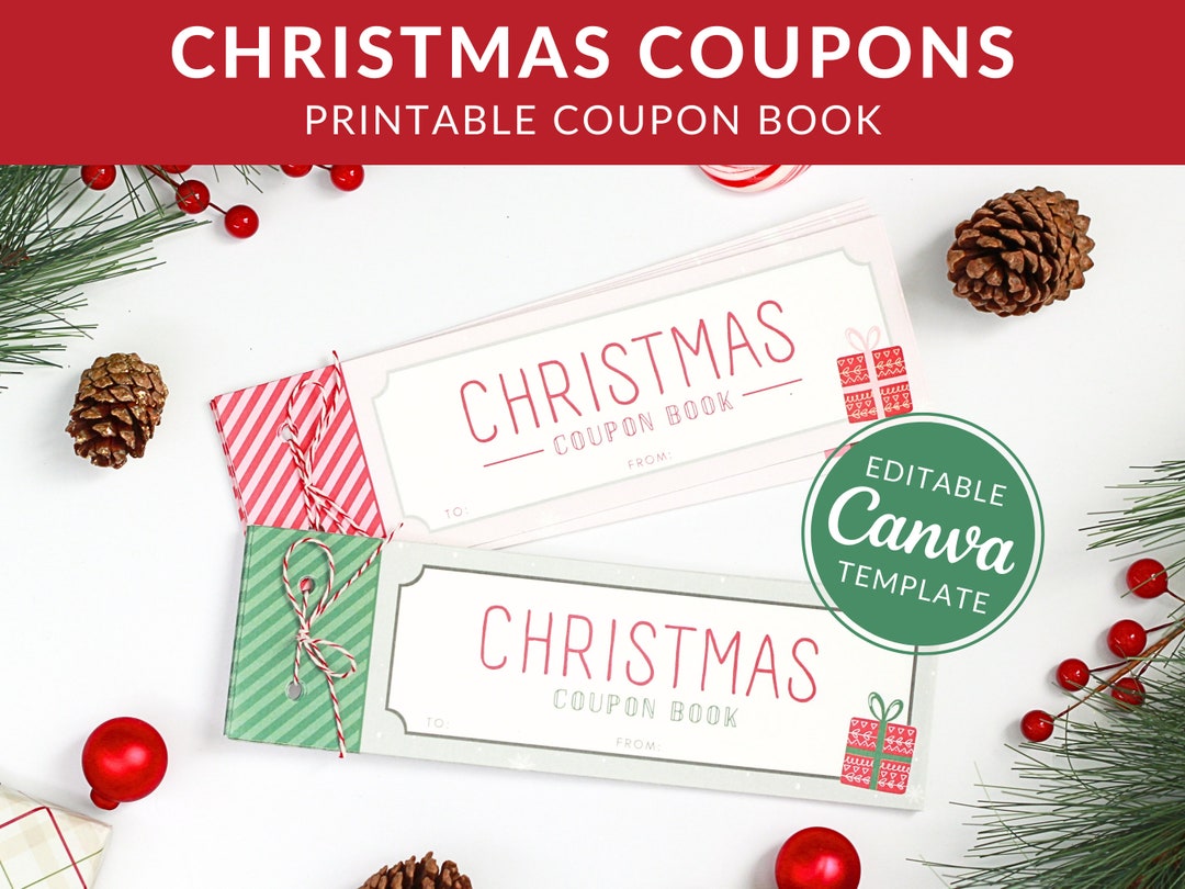 Christmas Coupon Book TEMPLATE Editable Canva Template Etsy