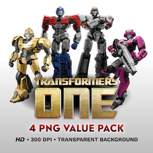 Tranformers One Optimus Prime Bumblebee Megatron PNG-Bundle | sofort download, 300dpi, druckbar, transparenter Hintergrund, Sublimation
