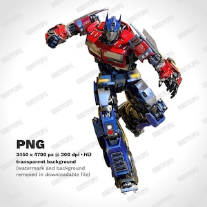 Transformer Optimus Prime PNG / arte autobots, download immediato, 300 dpi, sfondo trasparente, sublimazione