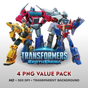 Transformers Earthspark PNG Bundle: Optimus Prime, Bumblebee, Megatron (Digital Download)