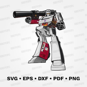 Transformer G1 Megatron SVG / Decepticons arte / robot clipart vettoriale, download immediato, cricut, file a strati