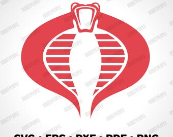 May include: Red Cobra logo with a white background. The logo features a stylized cobra head with a forked tongue and a series of horizontal lines within the cobra's body. Below the logo are the file type abbreviations: SVG, EPS, DXF, PDF, and PNG.