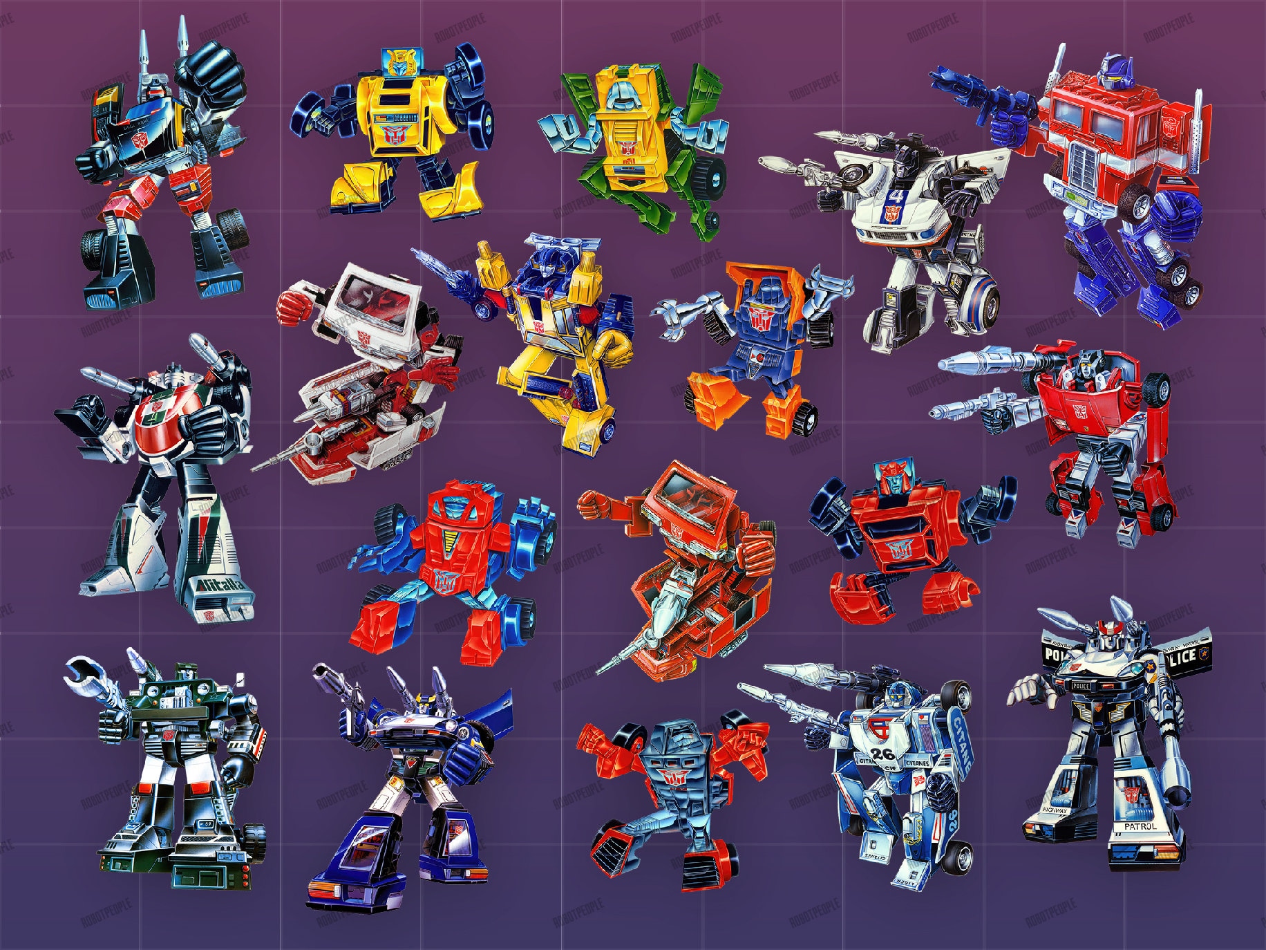 Transformers Autobots Members Art Collage Twist Open 24 oz Acrylic