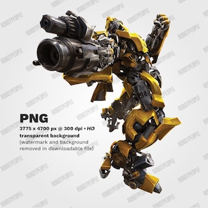 Transformers Bumblebee PNG / clipart autobots, download immediato, 300 dpi, sfondo trasparente, sublimazione