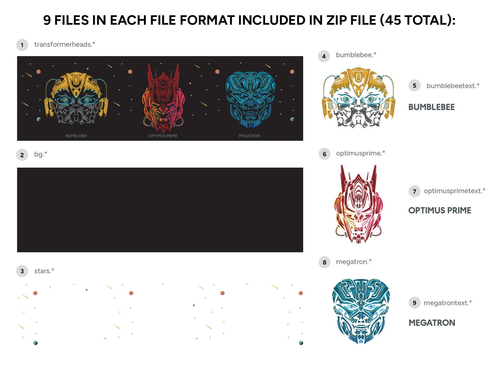 Transformer SVG Optimus Prime Svg, Megatron Svg, Bumblebee Svg