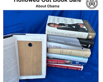 Hollowed Out Book Safe: Obama Books, Optional Engraving