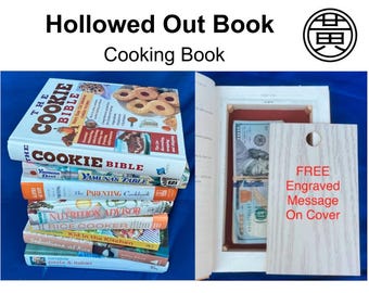 Hollowed Cooking Book Safe | Stash Book with Free Engraving