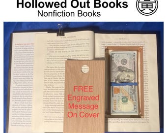 Hollowed Out Book Safe/Nonfiction:Secret Stash Box, Free Personalization