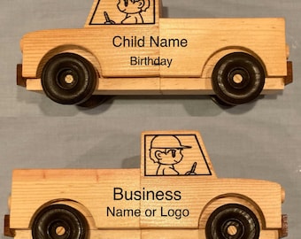 FREE personalization on Wood Pickup Truck|Craft Truck|Pencil Holder|Desk Accessory