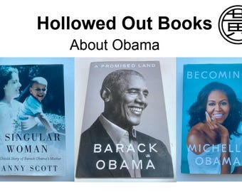 Hollowed Out Book Safe: Obama Books, Optional Engraving