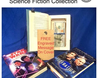 Hollowed Out Science Fiction Book Safe: Secret Stash Box, Free Personalization