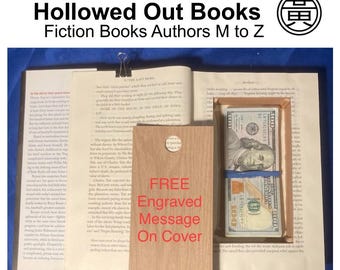 Hollowed Out Fiction Book Safe | Free Engraving, Authors M-Z