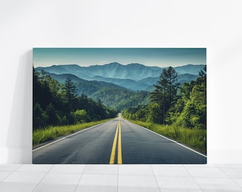 Blue Ridge Mountains Photo, Smoky Mountains Art, Appalachian Mountains Painting, Landscape Forest Nature Decor Wall Art, National Park Print