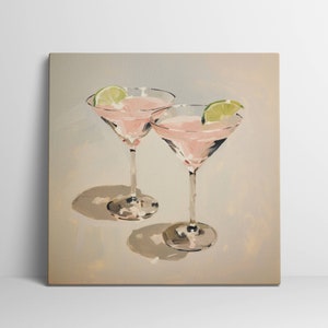Martini Art, Trendy Cocktail Painting Art Poster, Bar Cart Decor, Kitchen Art Decor, Alcohol Sign Decor Vintage Retro Antique Mixology Print