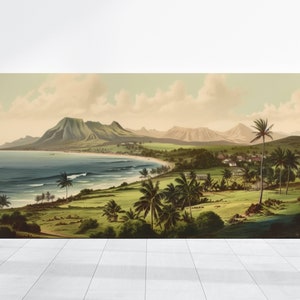 Hawaii Coastline Painting, Maui Kauai Watercolor Print, Hawaii Travel Gift, Lahaina Hawaiian Wall Art, Coastal Landscape Decor, Beach Poster