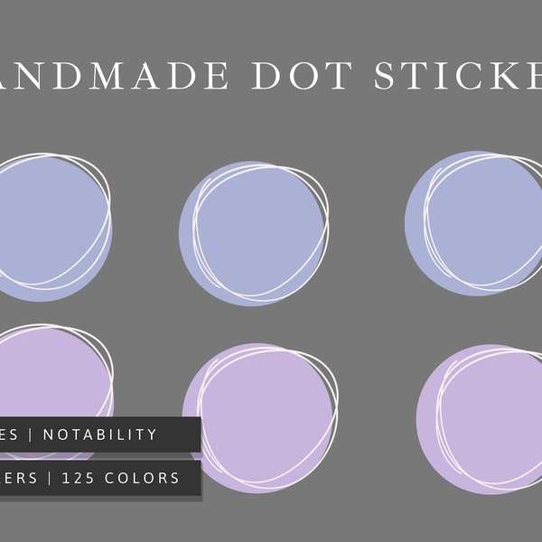 Hand-drawn Dot Stickers | Handmade Stickers | Digital Planner | Goodnotes | Digital Notes | Cute Stickers | Minimal | Set 1