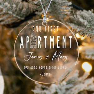 Our First Apartment Ornament Personalized - Glass Ornament - First Apartment Christmas Ornament - New House Ornament