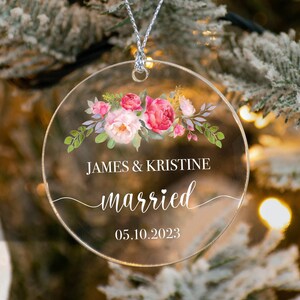 Mr and Mrs Christmas Ornament - First Christmas Married Ornament - Our First Christmas Married as Mr and Mrs Ornament - Personalized