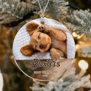 Dog Ornament, Dog Christmas Ornament, Pet Ornament, Dogs First Christmas Ornament, Custom Dog Photo Ornament, Christmas Ornaments