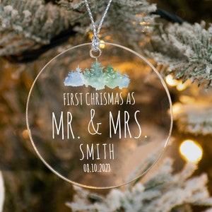 Mr and Mrs Christmas Ornament, First Christmas Married Ornament, Our First Christmas Married as Mr & Mrs Ornament, Custom Christmas Ornament