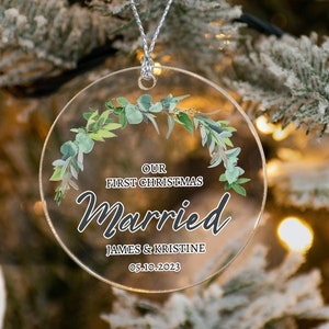 Our First Christmas as Mr. & Mrs. Ornament, Personalized Mr and Mrs Ornament 2023, Christmas keepsakes, Newlywed Gift for Couple, Married