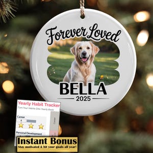 Dog Photo Memory Christmas Ornament, Personalized Memorial Dog Ornament, Custom Dog Ornament, Dog Loss Keepsake