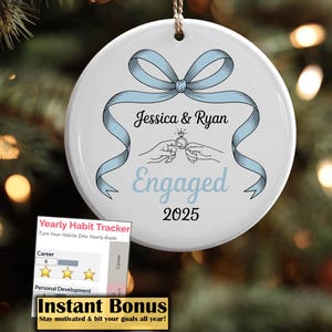 First Christmas Engaged Ornament, Personalized Engagement Gift for Couples, Custom Engagement Christmas Keepsake, Engaged Christmas Ornament